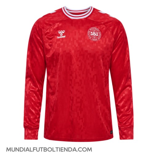 Camiseta Dinamarca Primera Equipación Replica Eurocopa 2024 mangas largas